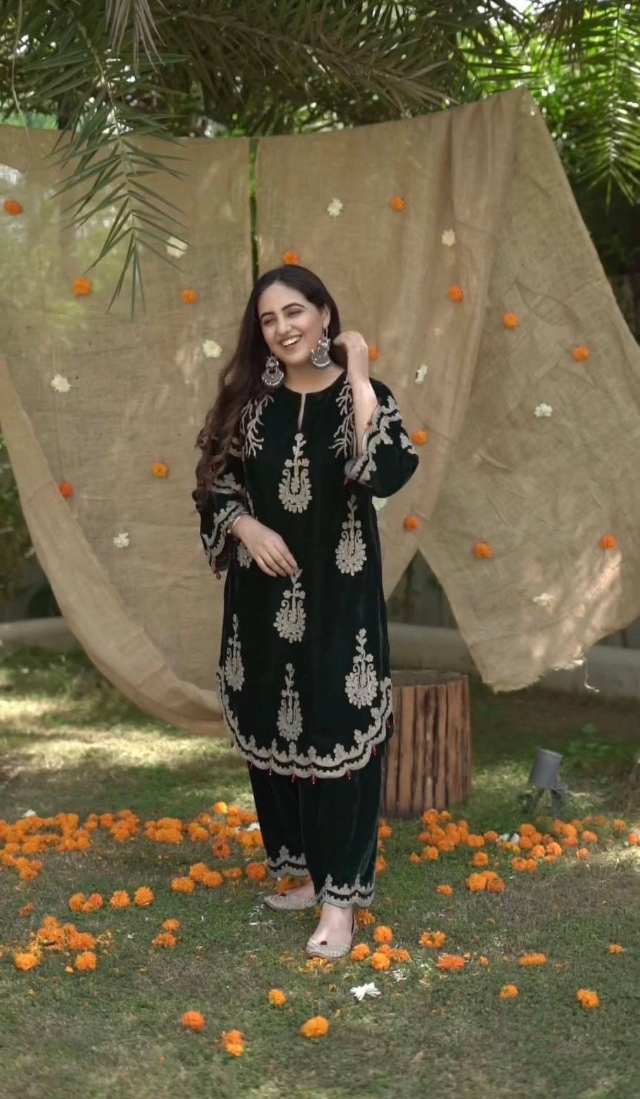  LG 1762 Heavy Embroidery Velvet Kurtis With Bottom Catalog
